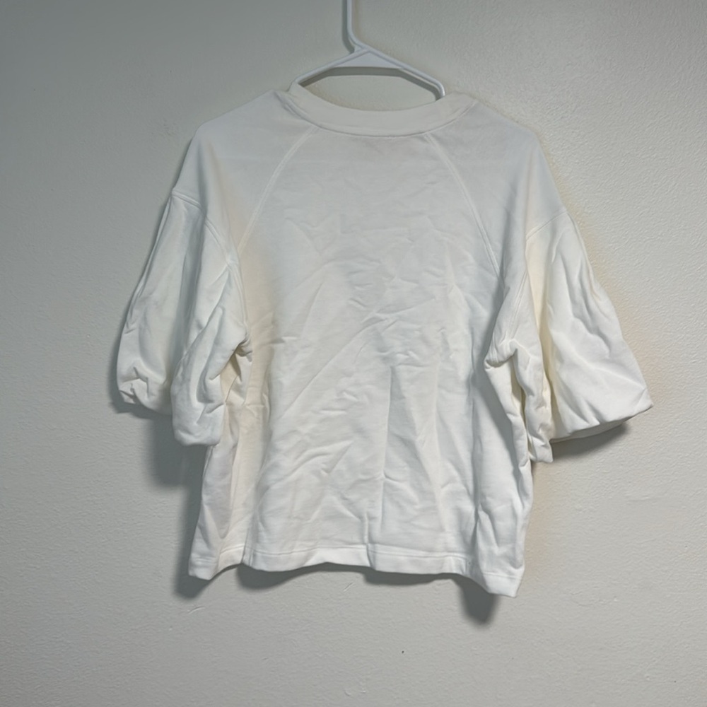 Madewell Puff-Sleeve Sweatshirt Tee in Winter White - Picture 7 of 8